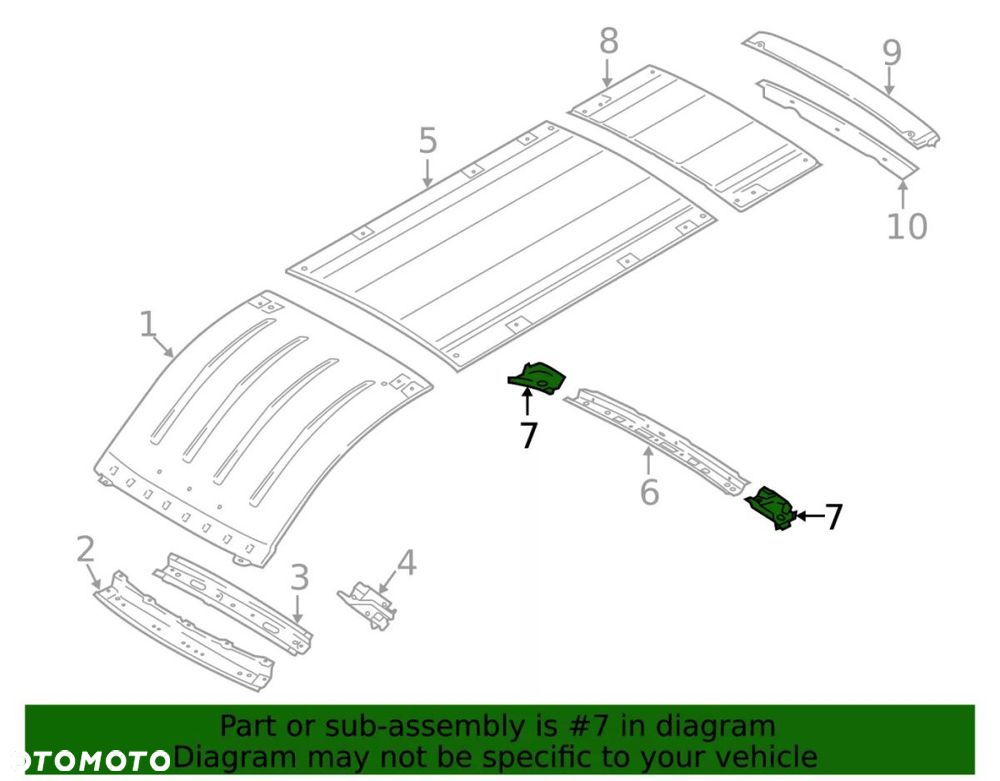Ćwiartka Ford Transit VI MK8 13r.- przedłużenie dachu poszycie NOWE ORYGINALN ck4z-61502e28-d - 1