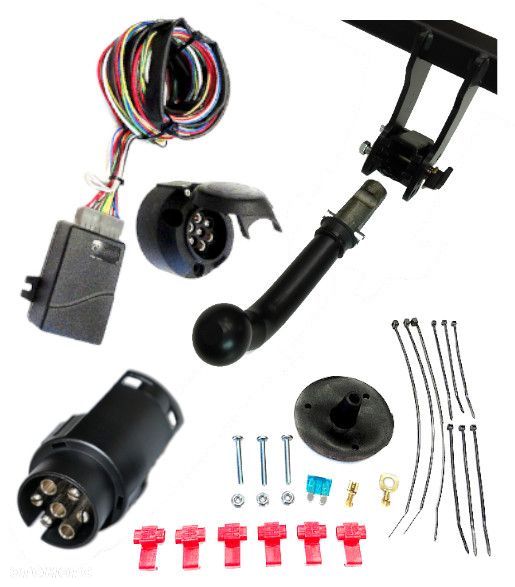 SŁUPSK WYPINANY AUTO  HAK HOLOWNICZY + MODUŁ WH1 + ADAPTER do GOLF 5 V+PLUS 6 VI+PLUS od 2003-2014 - 11