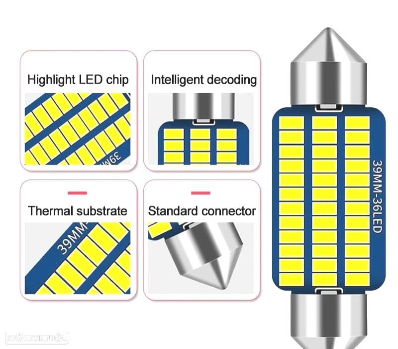 LÂMPADA LED C10W FESTOON 39MM 36LED - 5