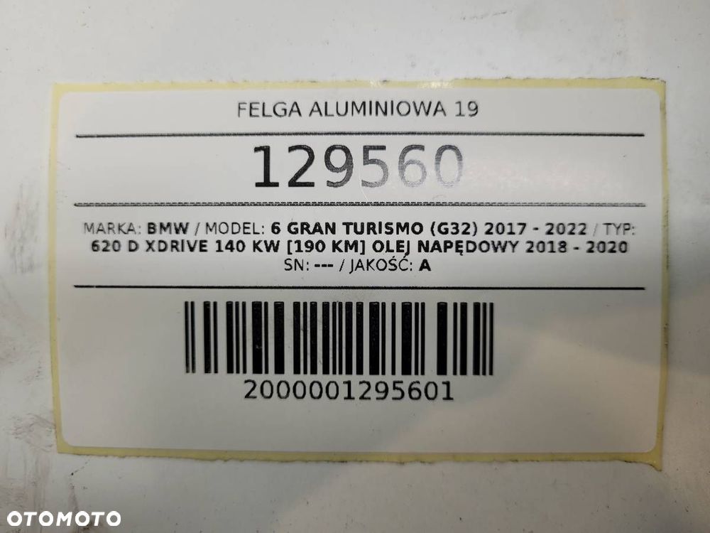 FELGA ALUMINIOWA 19 8,5J ET25 5X112 S647 M PAKIET BMW 6 G32 GT 7850579 - 10