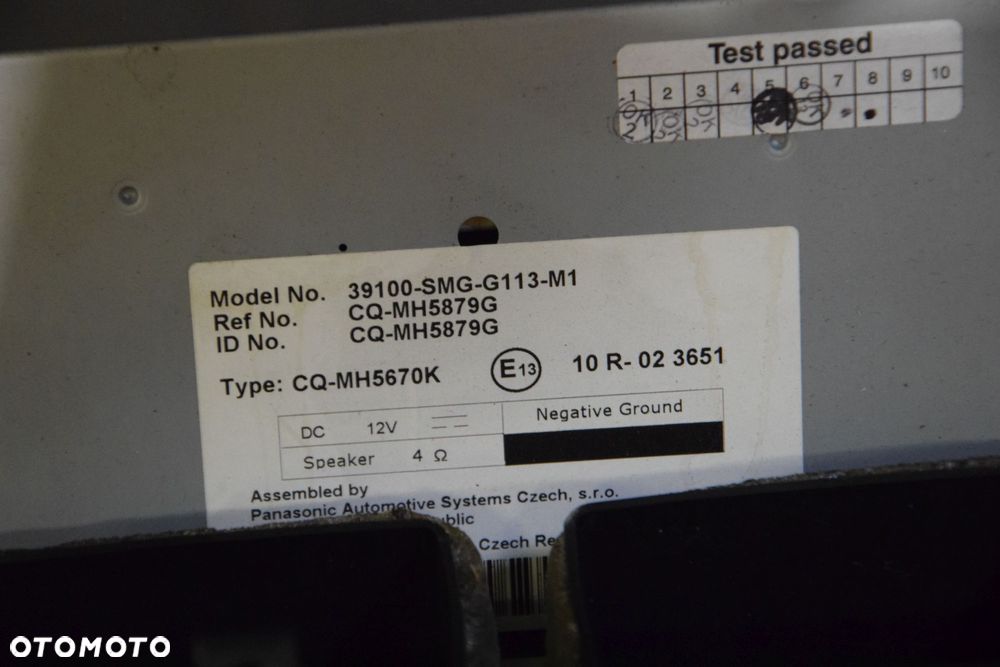 Honda Civic VIII UFO 06-11 Radio oryginalne EUROPA 39100-SMG-G113-M1 z kratką nawiewu - 5