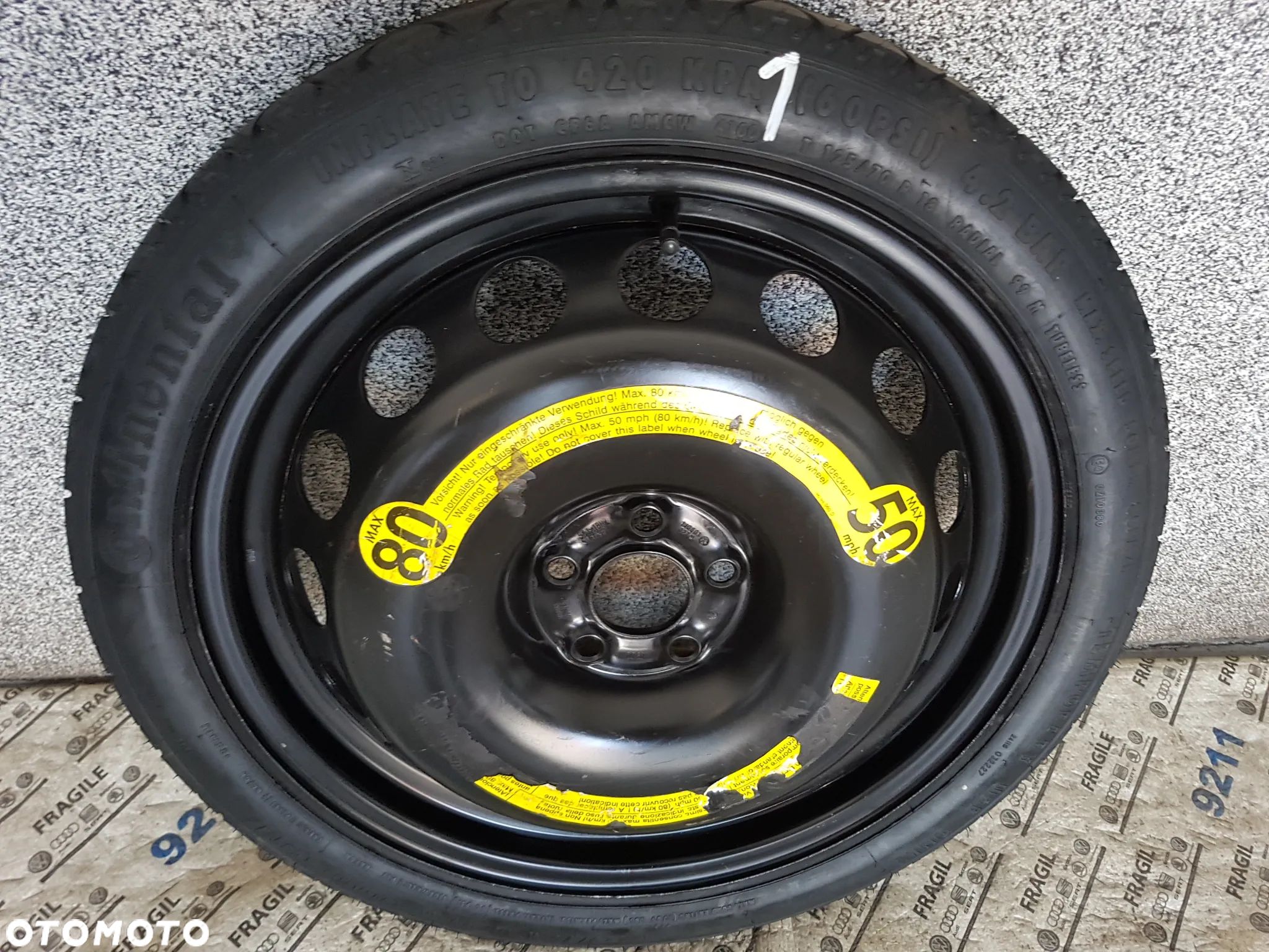 KOŁO DOJAZDOWE VW TAIGO T-CROS SKODA KAMIQ SEAT ARONA   5X100 3,5JX18  125/70R18 - 1