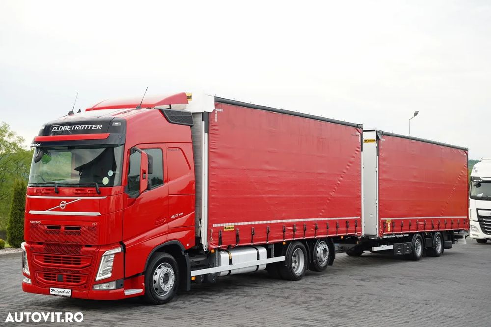 Volvo FH 460 / COMBINAȚIE TANDEM / 120 M3 / TRANSITION / I-SAVE / I-PARK COOL / DIRECȚIE CU RIDICARE AXLE / WIELTON / CORTINĂ ARMATĂ - 5