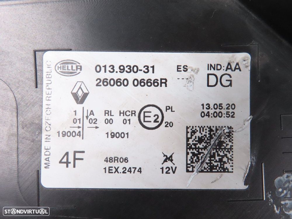 Farol LED Esquerdo Usado / Original RENAULT Captur II (HF) 260600666R - 7
