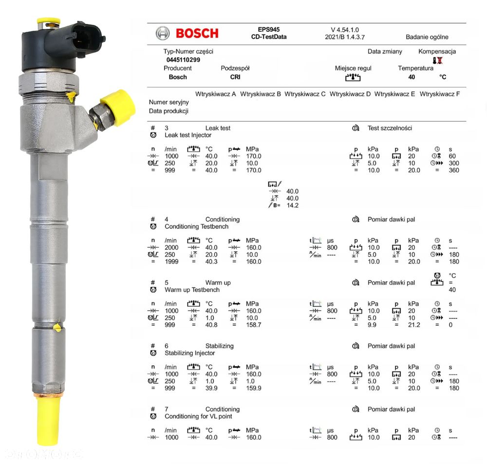 WTRYSKI BOSCH 0445110299 Fiat Alfa Romeo - 4