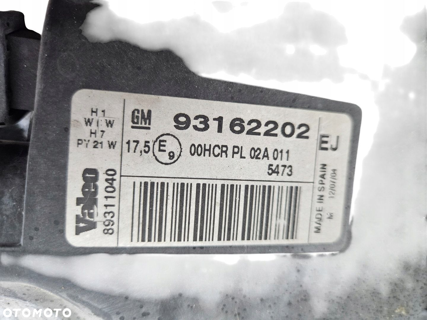 OPEL TIGRA II B LAMPA PRZOD PRAWA SOCZEWKA EU 93162202 - 7