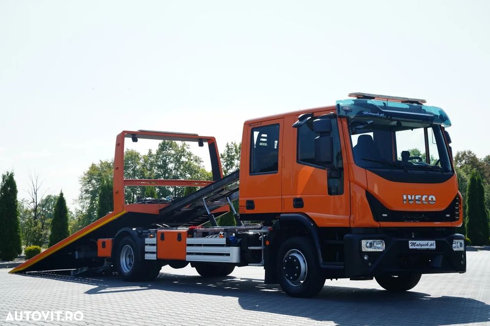 Iveco EUROCARGO / REMORCA AUTO HIDRAULICĂ / PLATFORMĂ - 6 M / REMORCA DUPĂ CU 6 LOCURI / TRONIU / EURO 6 - 7