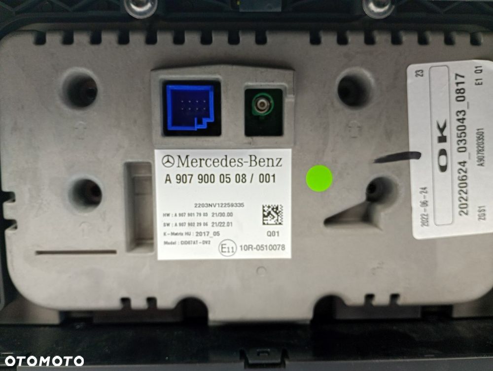 radio ekran wyświetlacz monitor panel radia mercedes sprinter 907 910 A9079000508 - 6