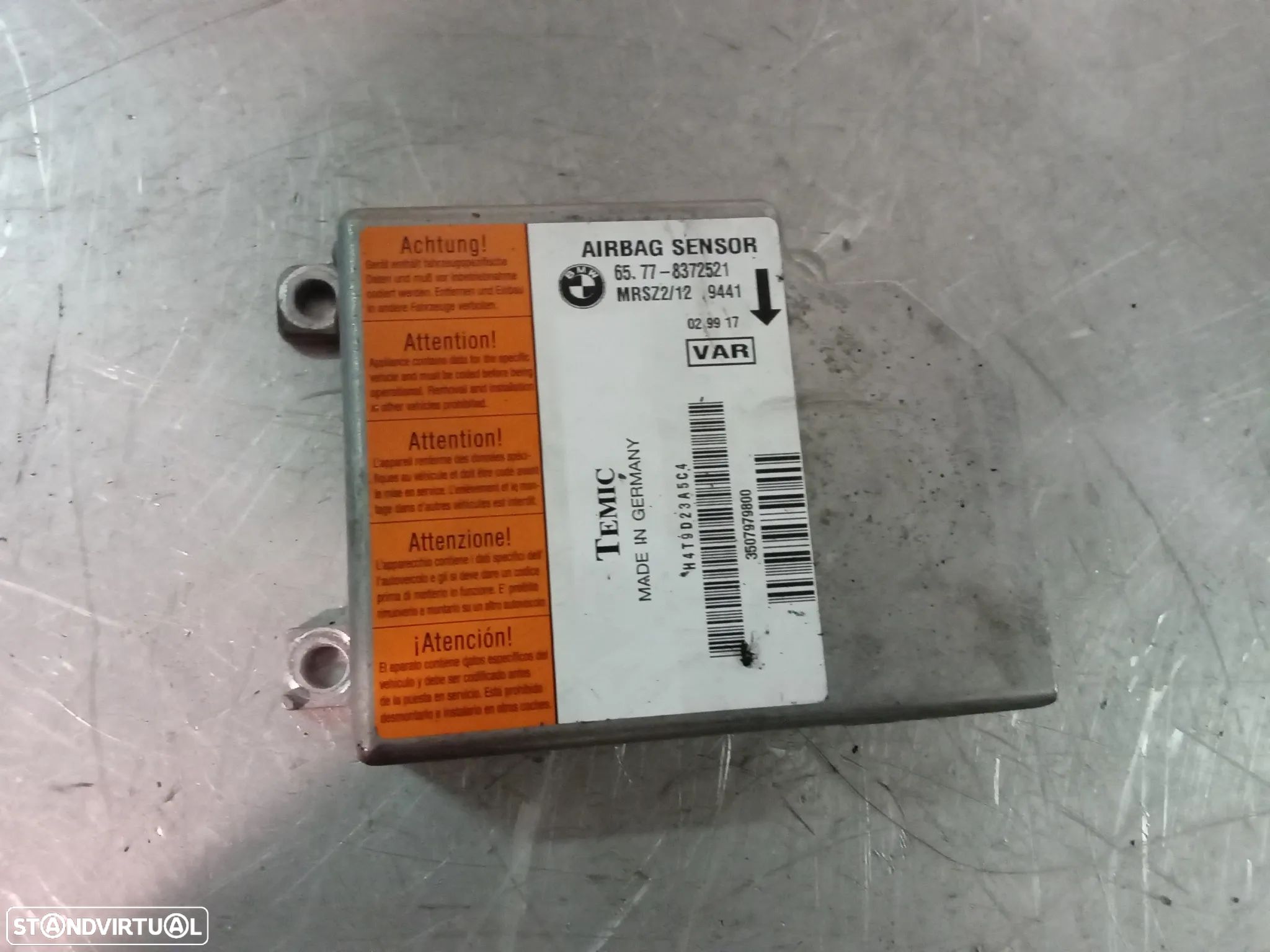 CENTRALINA DO AIRBAG BMW E46 65778372521 - 1