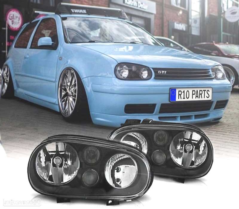 FARÓIS VOLKSWAGEN VW GOLF 4 PRETO BLACK EDITION - 1