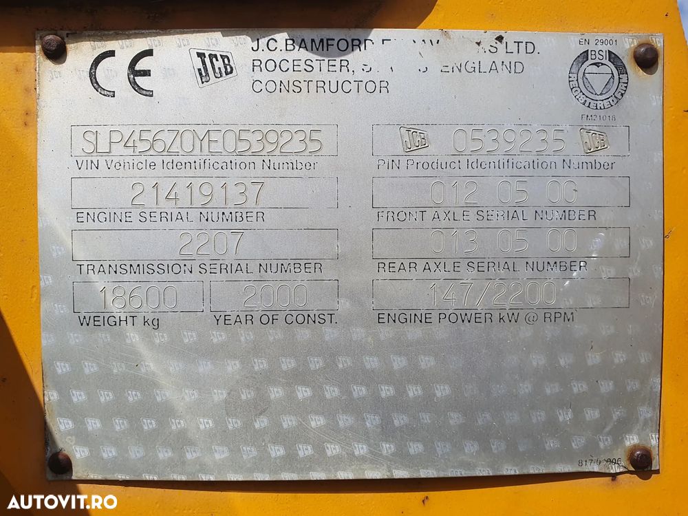 Pentru Piese, Incarcator frontal ,JCB 456 ZX  , For Parts - 2