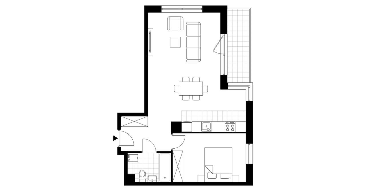 2-pokojowe mieszkanie 53m2 + balkon - Pełny obrazek: 4/12