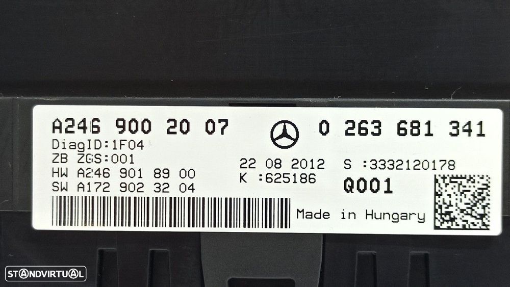 QUADRANTE MERCEDES CLASE B (W246) B 200 CDI BE (246.201) - 9