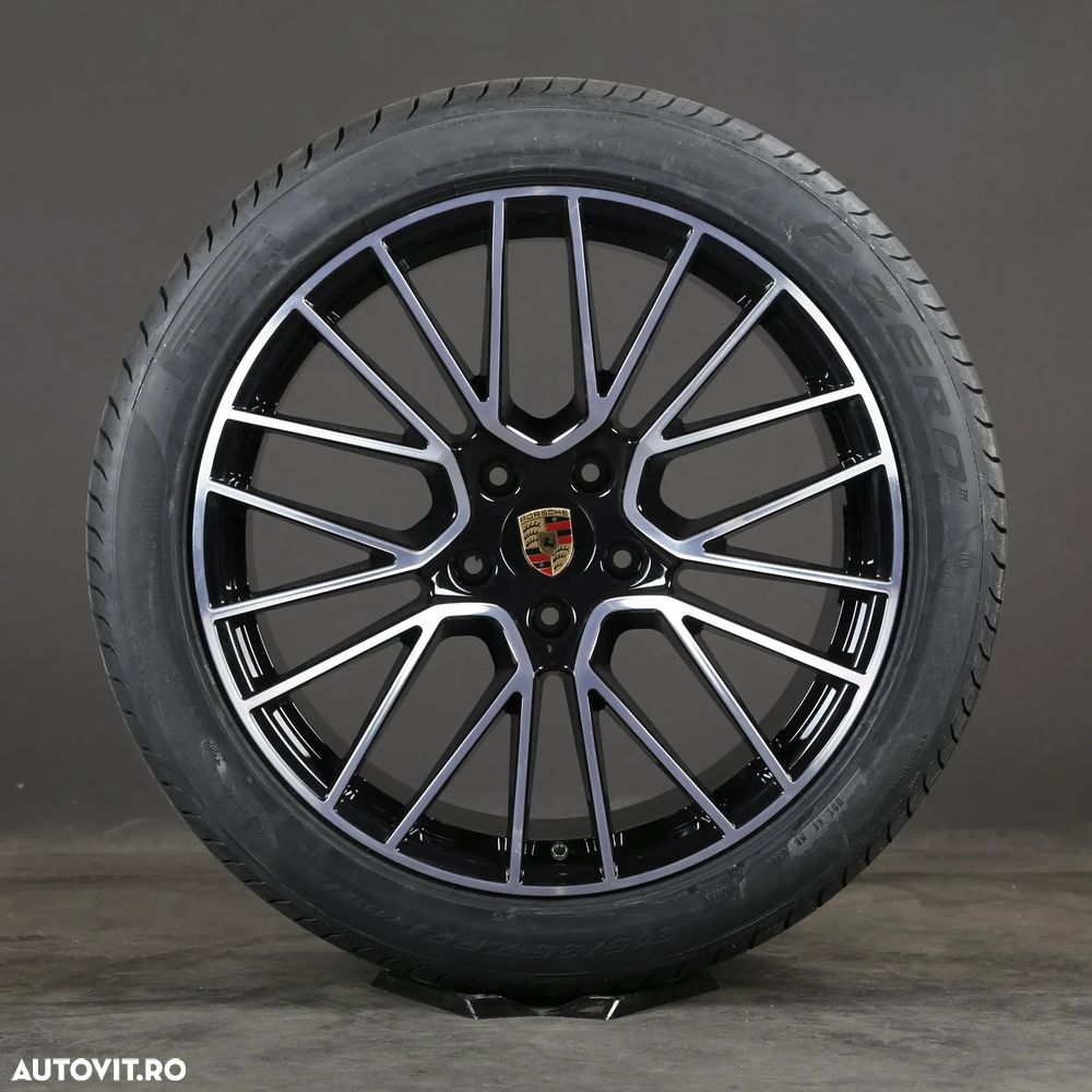 Jante Porsche 21 R21Panamera porsche cayenne negru lucios PORSCHE anvelope vara sau iarna incluse in pret jante in doua latimi - 5