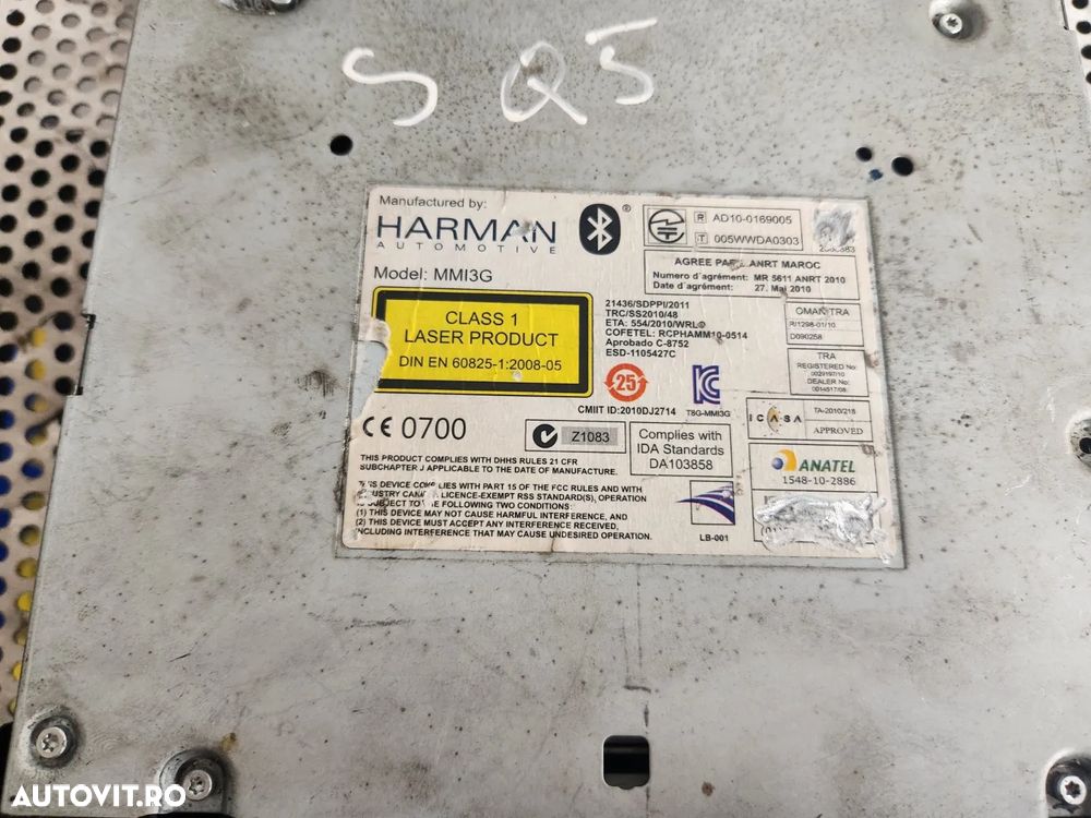 Modul Unitate MMI Navi Gps DVD Audi Q5 A5 Facelift Cod 8R2035666L - Dezmembrari Arad - 7