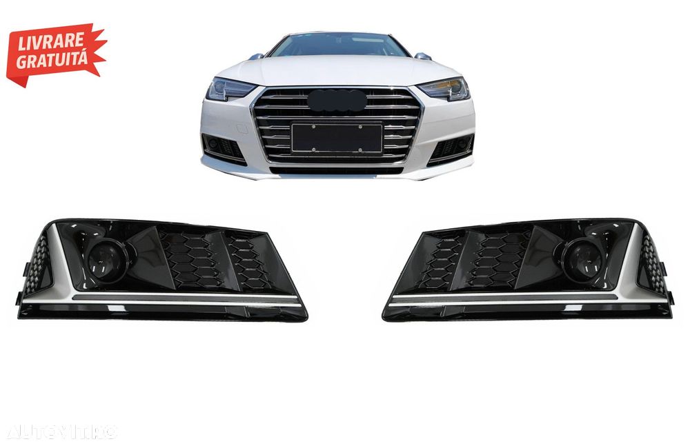 Grile Laterale Audi A4 B9 Sedan Avant (2016-2018) RS4 Design Silver Edition- livrare gratuita - 1