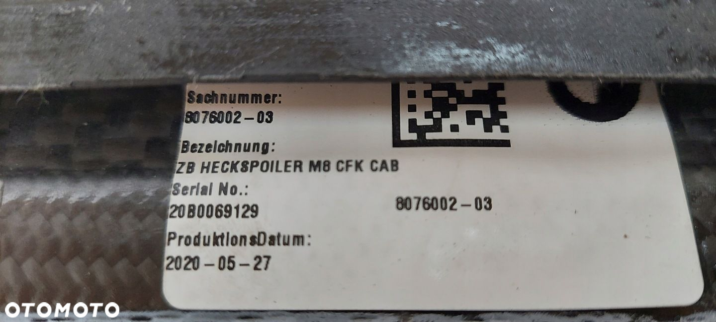BMW 8 F91 M8 SPOJLER KLAPY TYLNY TYŁ CARBON 8076002 - 6