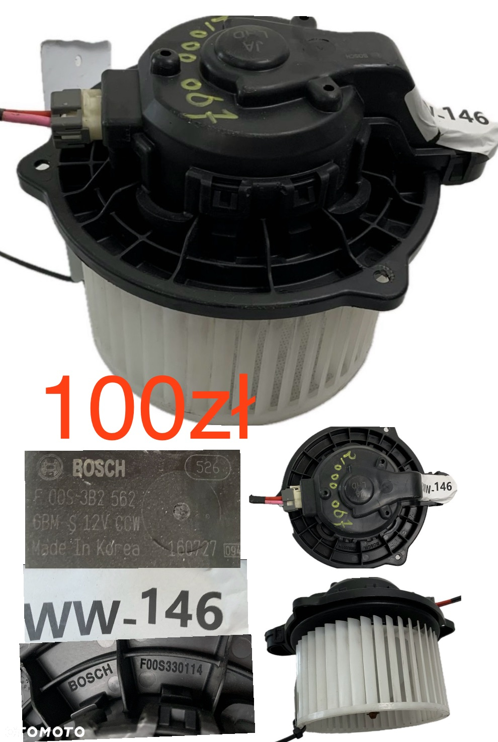 Wentylator dmuchawa nagrzewnicy Opel Insignia B Kia Picanto II 2011-2015r Mercedes Vito W638 C W204 2007-2014r A W169 04-12r BMW X6 F16 X5 F15 14-19r BMW F20 F21 F30 F31 2011-2018r Multipla II Nissan Serena Vanette Terrano NV300 Trafic III Vivaro B Talento  Oryginał - 3
