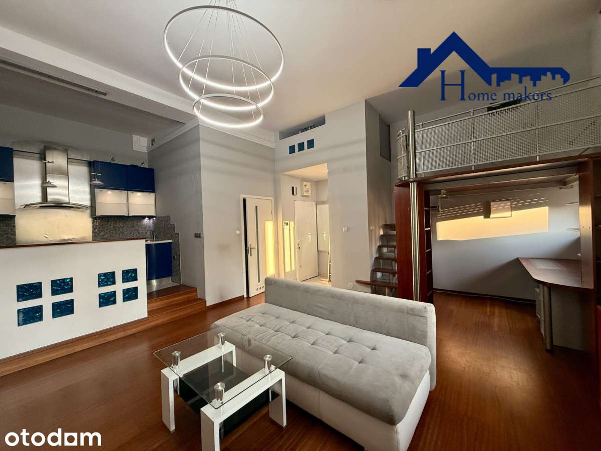 43m. Loft z antresolą. Loggia. Metro| Wola. Żytnia