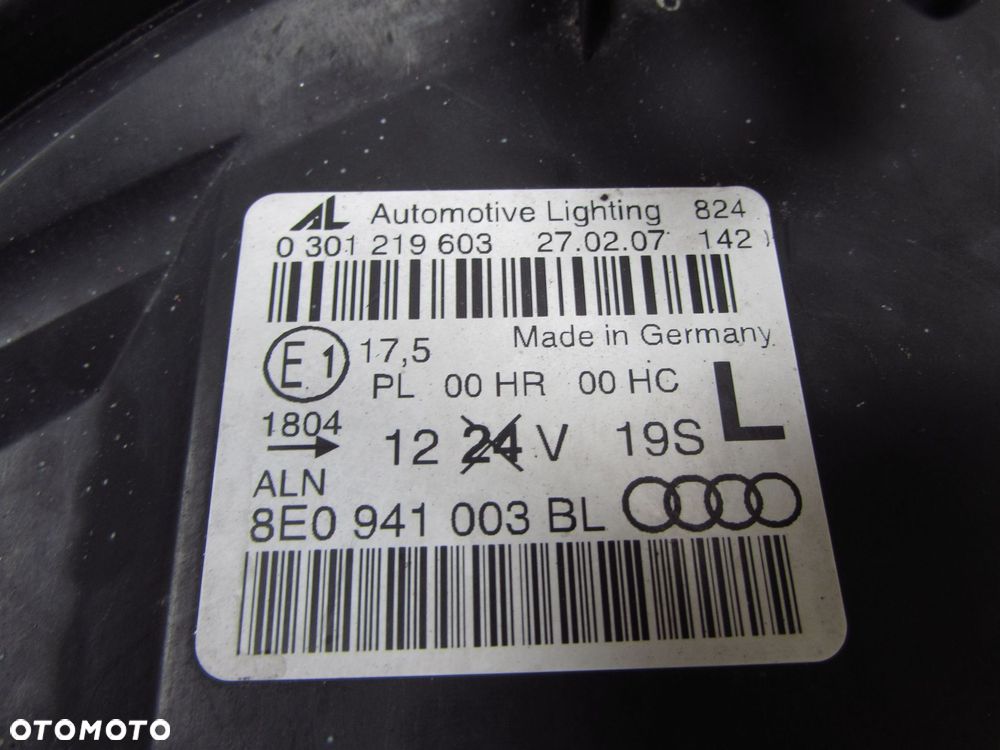 AUDI A4 B7 04-08 LAMPA REFLEKTOR PRZOD LEWA 8E0941003BL UK - 6