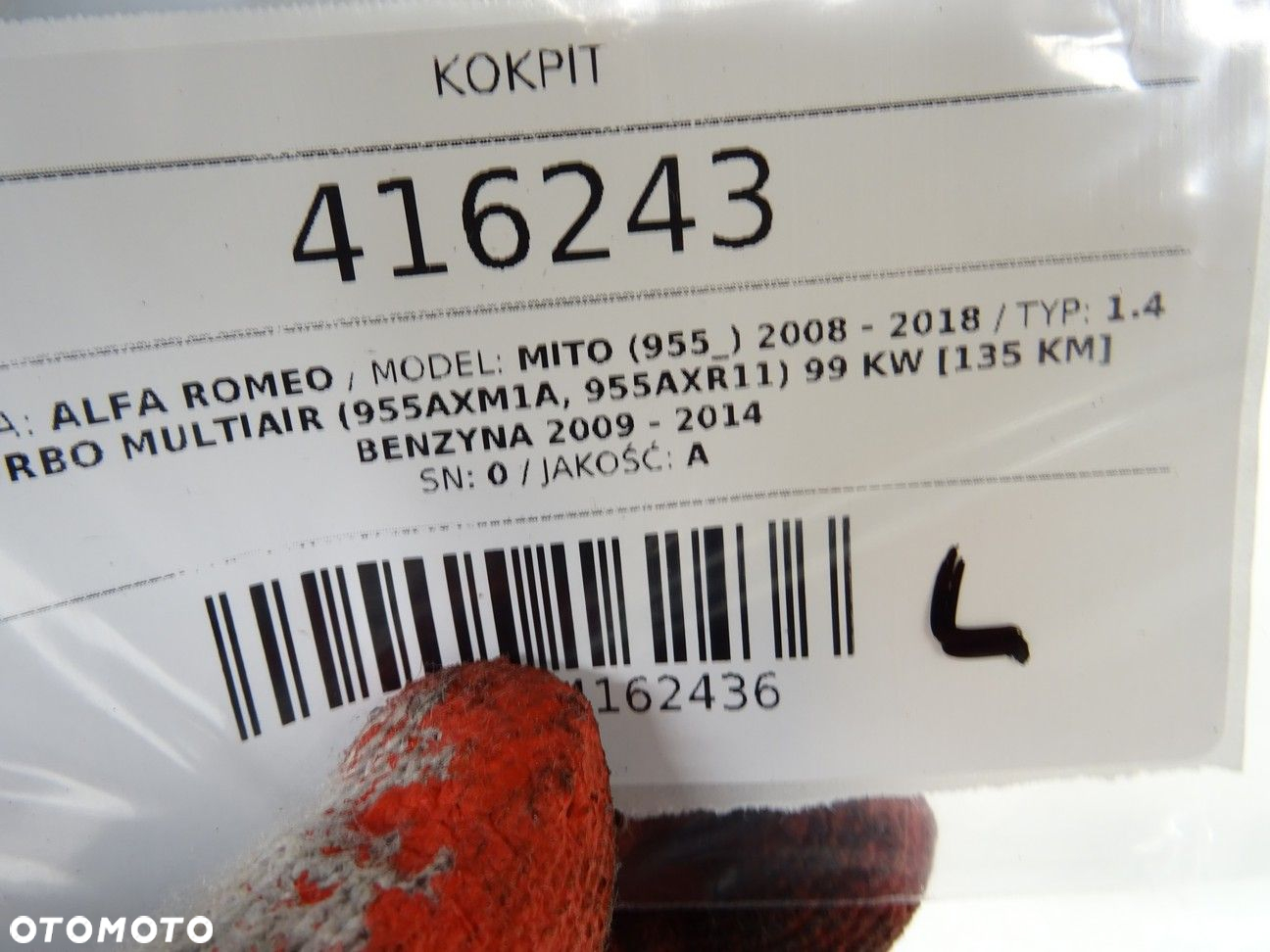 KOKPIT - 1043.00 PLN - ALFA ROMEO MITO (955_) 2008 - 2018 1.4 Turbo MultiAir (955AXM1A, 955AXR11) 99 - 4