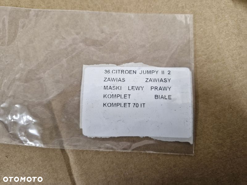 CITROEN JUMPY 2 II ZAWIAS MASKI POKRYWY SILNIKA LEWY PRAWY BIAŁE KOMPLET - 6