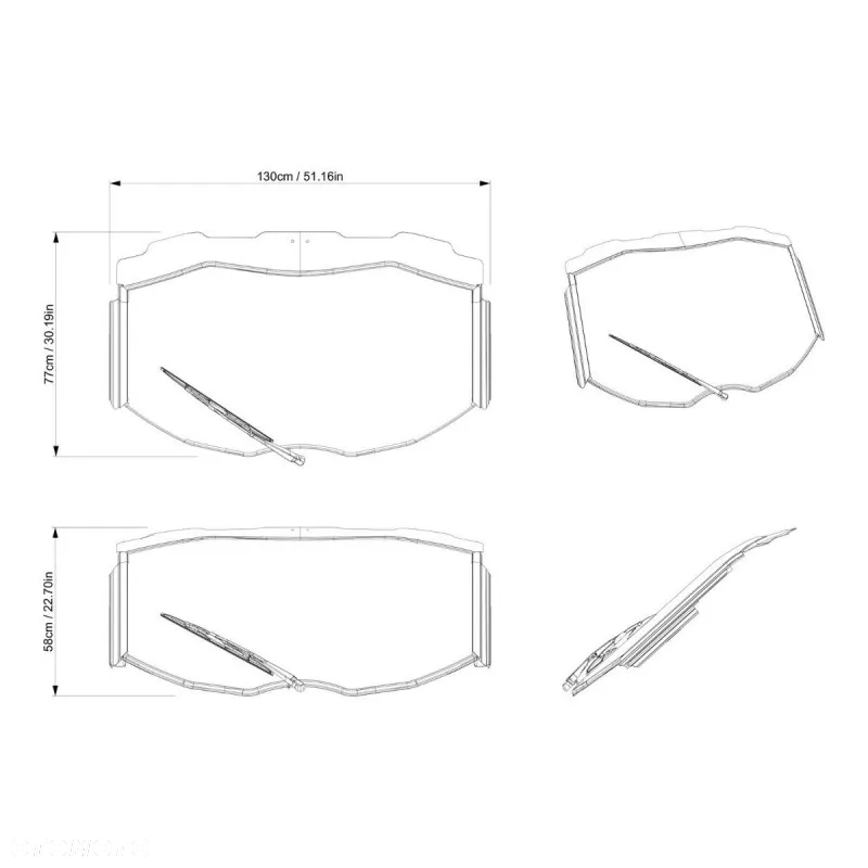 SZYBA CAN AM MAVERICK X3 PRZEDNIA PELNA Z WYCIERACZKA - 3