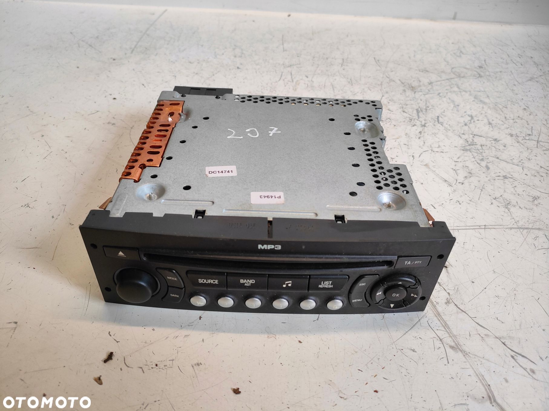 PEUGEOT 207 06- 1.6 HDI RADIO RADIOODTWARZACZ 96643698XT - 1