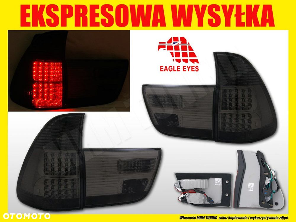Lampy tylne kpl LED Tuning Smoke Dymione Przyciemniane BMW X5 E53 1999-2006 - 2