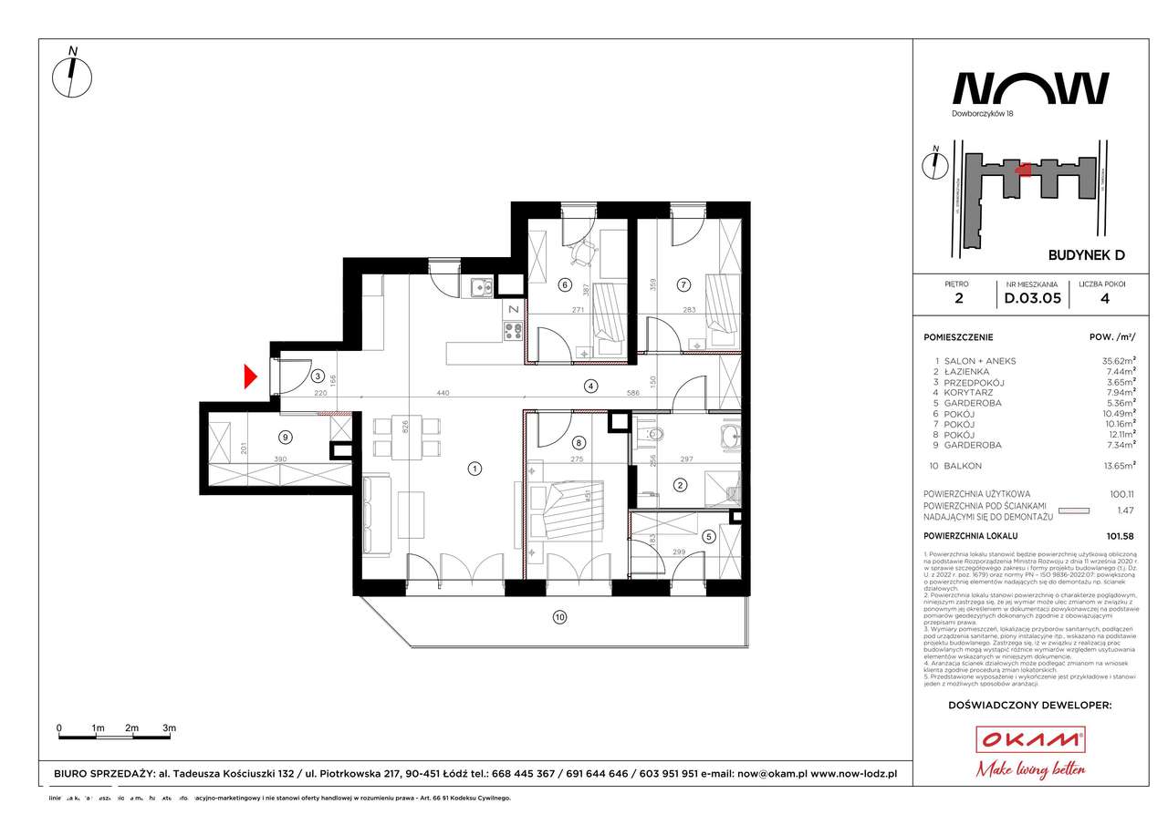 4-pokojowe mieszkanie 100m2 + balkon - Pełny obrazek: 2/8
