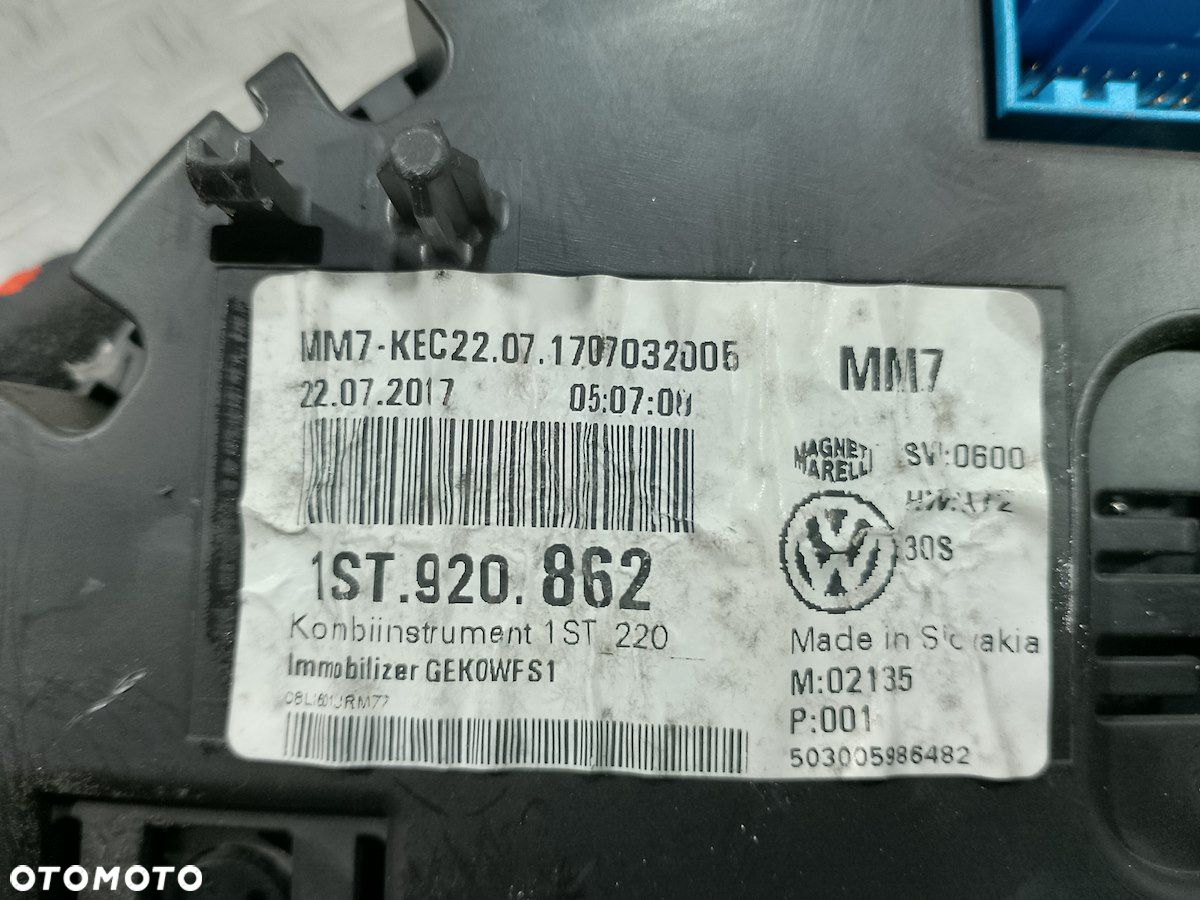 LICZNIK SKODA CITIGO 1ST920862 503005986482  1.0 MPI - 5