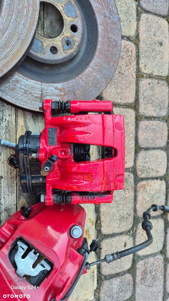 AUDI Q5 Q7 Q8 ZACISKI TARCZE KLOCKI PRZÓD 375mm SWAP CZERWONE ZESTAW - 6
