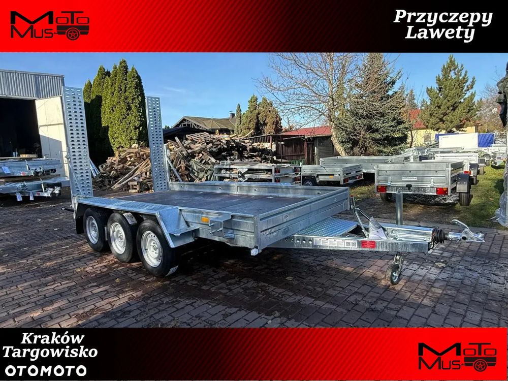 Niewiadów Przyczepa do przewozu sprzętu budowlanego Niewiadów K4035 400x190cm 3500kg 3 osie pod koparke minikoparka walec MOTOMUS Kraków
