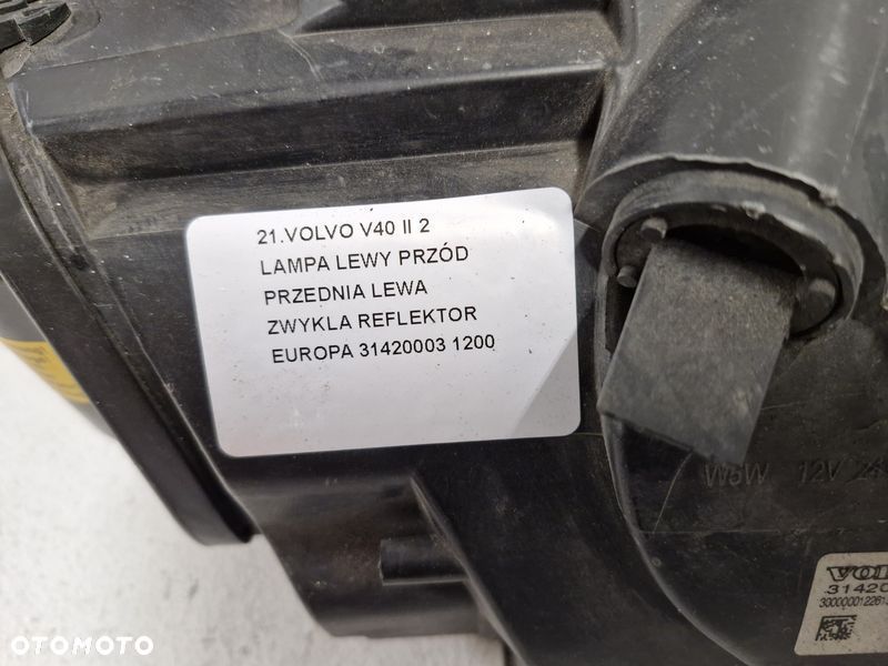 volvo v40 ii 2 lampa lewy przód przednia lewa zwykła reflektor europa 31420003 - 6