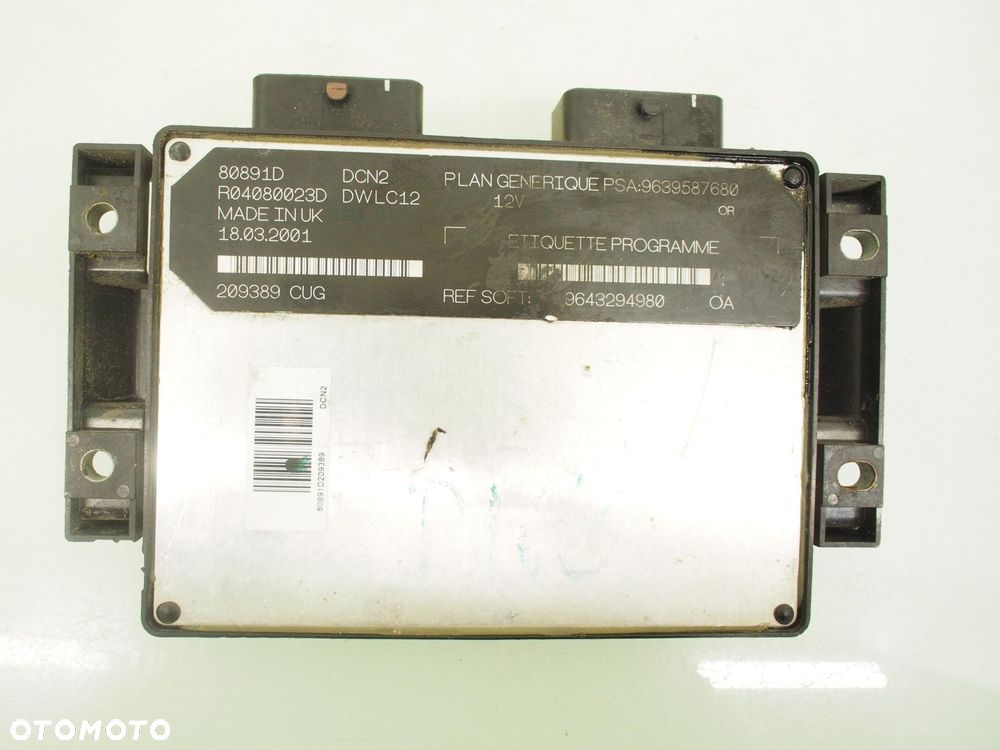 STEROWNIK PEUGEOT EXPERT I 1.9 D 70 - WJY R04080023D 9639587680 80891D - 6