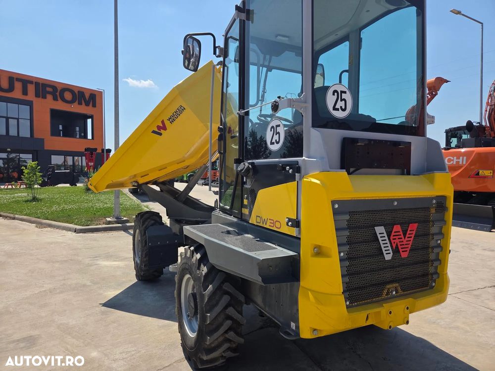 Wacker DUMPER 3 TONE, basculare LATARALA, CABINA cu aer conditionat, 2023, EX DEMO cu 152 ore, anv 98% ok, motor Perkins 50CP, lungime 3,7m, inaltime 2,8m, latime 1,8m, Masa operationala 5,8t, masa propie 2,8t, leasing 4 ani-CA NOU-PROMOTIE 26.900Eur+Tva - 30