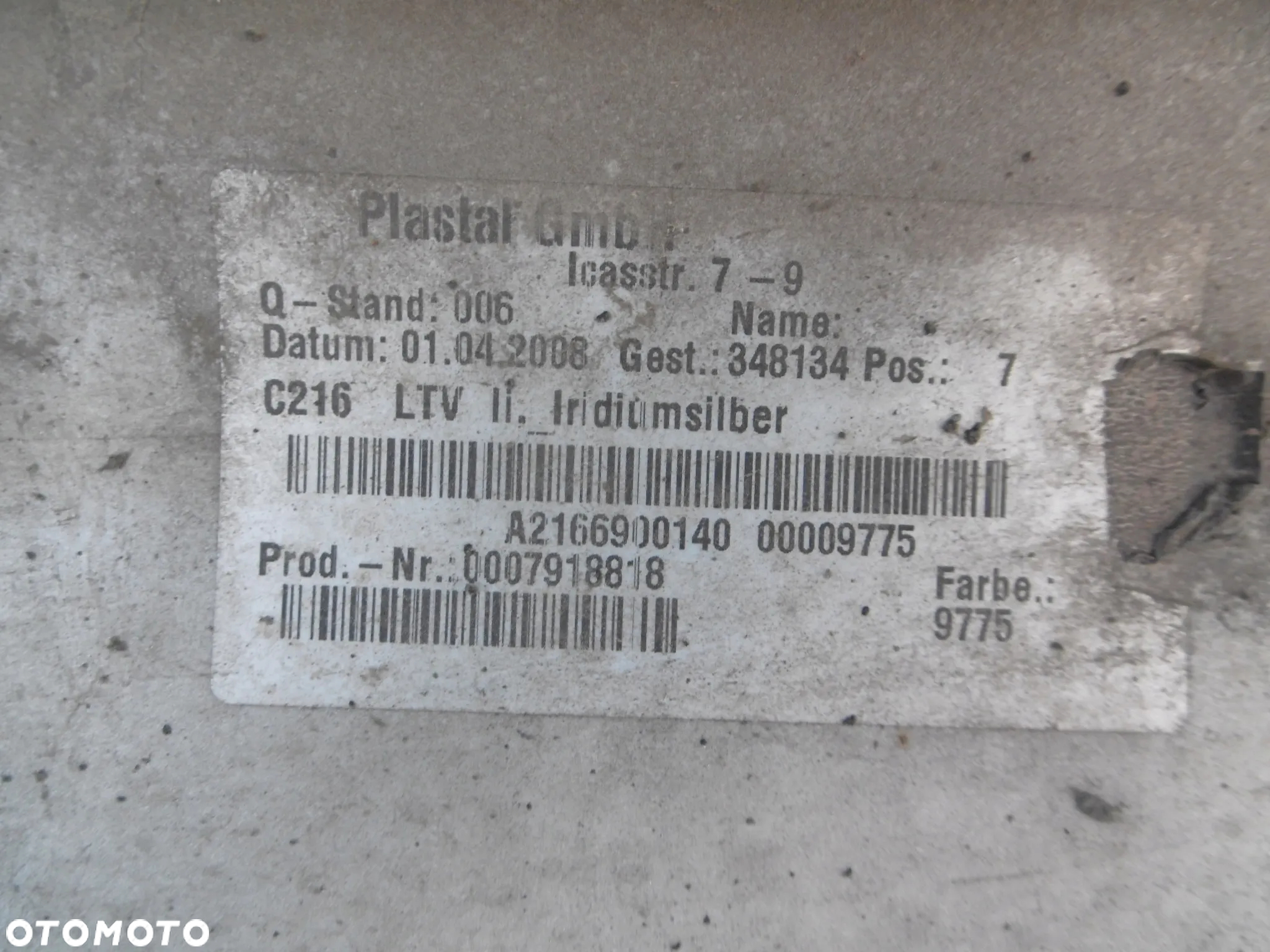 LISTWA PROGOWA NAKŁADKA PRÓG LEWY C775 755 A2166900140 MERCEDES CL W216 - 6