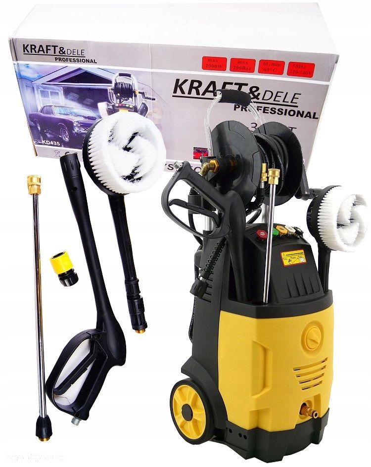 KRAFTDELE ZESTAW MYJKA CIŚNIENIOWA WYSOKOCIŚNIENIOWA ELEKTRYCZNA 2000W 435 - 1