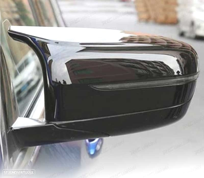 CAPAS DE ESPELHOS RETROVISORES BMW G30 G31 G11 G12 15- LOOK M PRETO BRILHANTE - 4