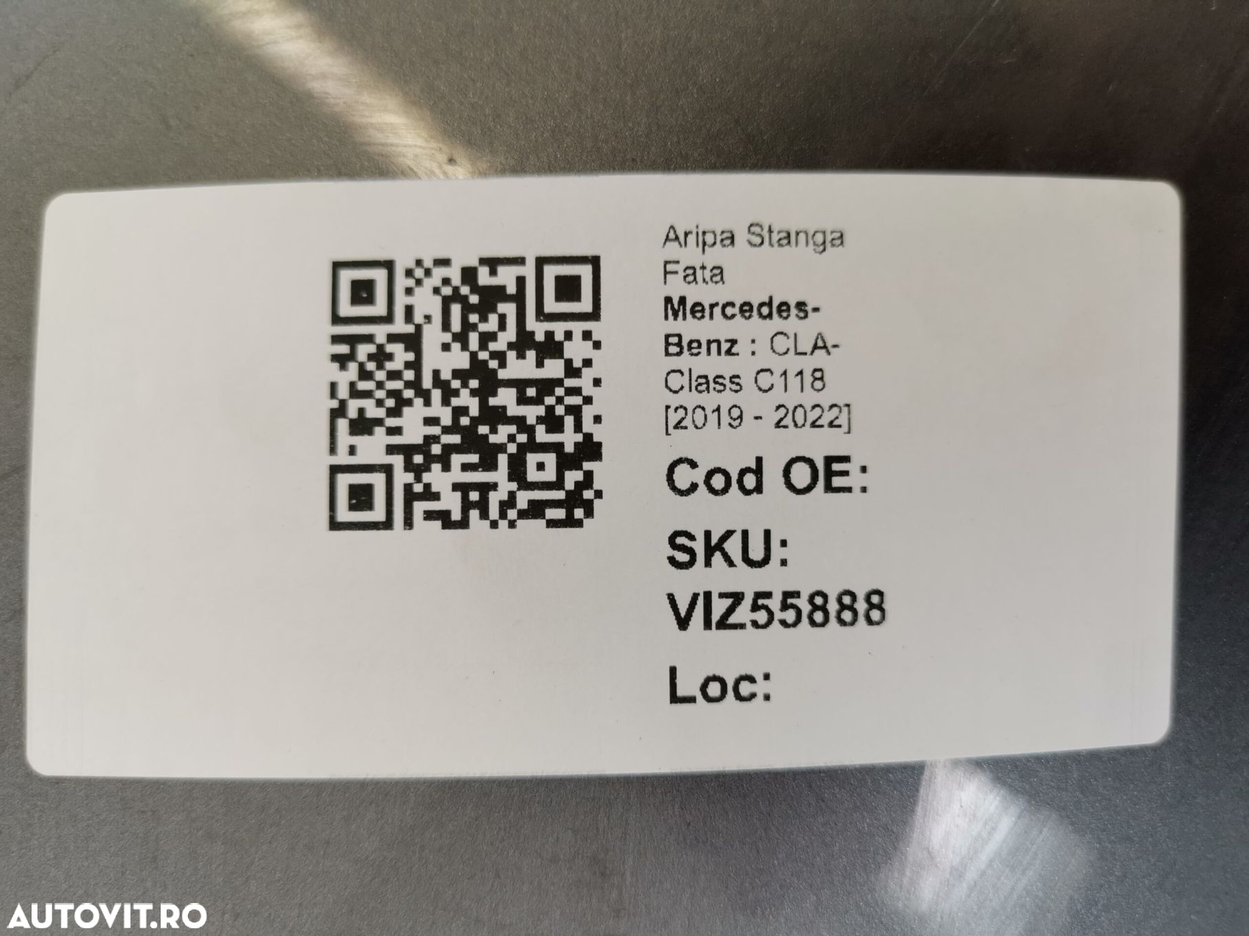 Aripa Stanga Fata Mercedes-Benz  CLA-Class C118 [2019 - 2022] Original - 8