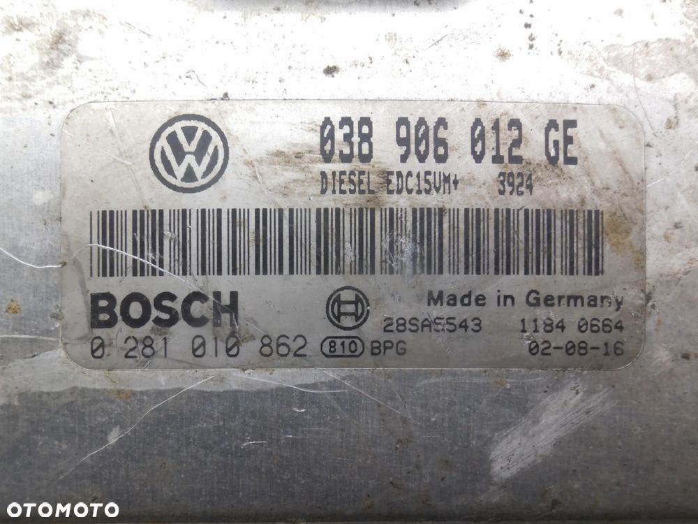 SKODA FABIA I STEROWNIK 038906012GE 1,9SDI 0281010862 - 2