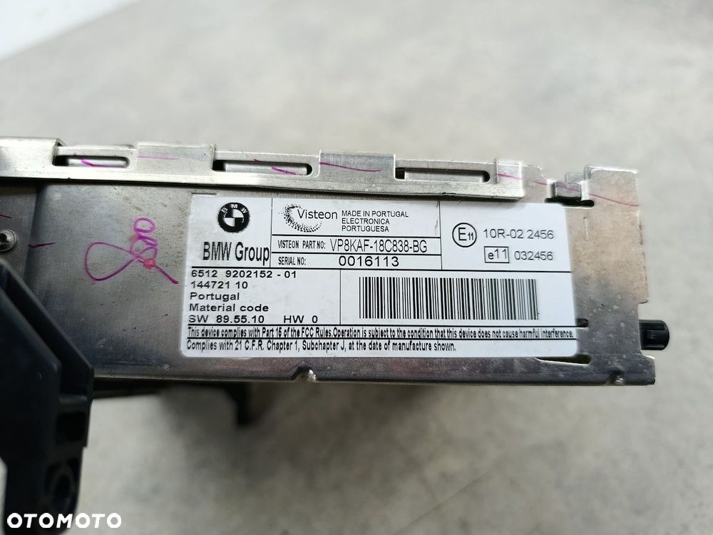 RADIO FABRYCZNE BMW 1 E87 9202152 VP8KAF-18C838-BG  VISTEON - 7