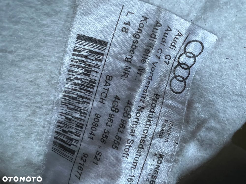 AUDI A6 C7 A7 4G SIEDZISKO FOTELA LEWY PRAWY PRZÓD KIEROWCA 4G8963555 GRZANE - 3