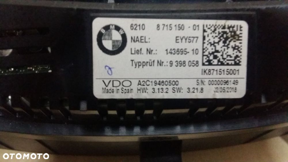 Licznik BMW G01 G30 G31 8715150-01 143695-10 - 5
