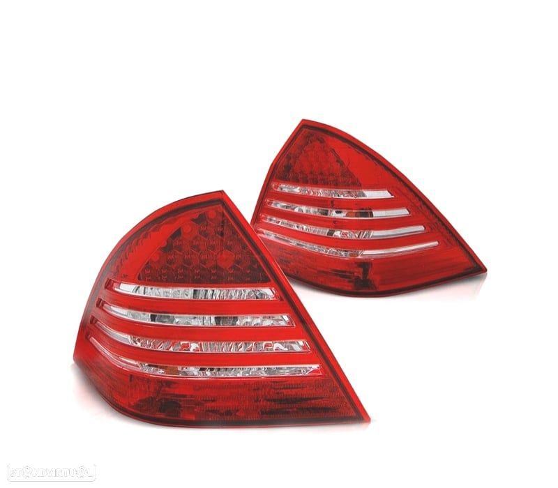 FAROLINS TRASEIROS LED MERCEDES C W203 00-04 VERMELHO BRANCO - 1
