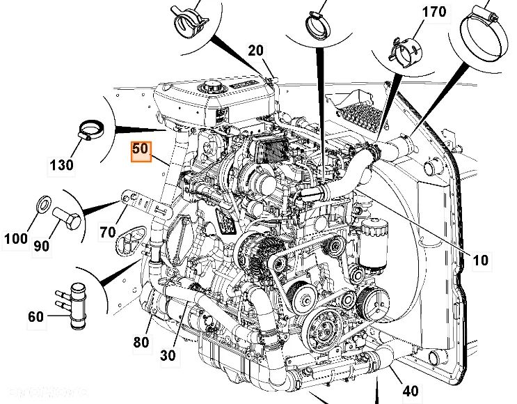 Wąż JCB 333/G2085 ORG - 3