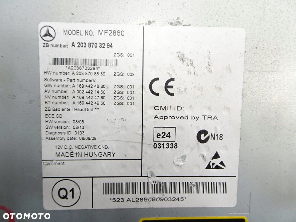 radio cd mercedes clc w203 a2038703294 - 10