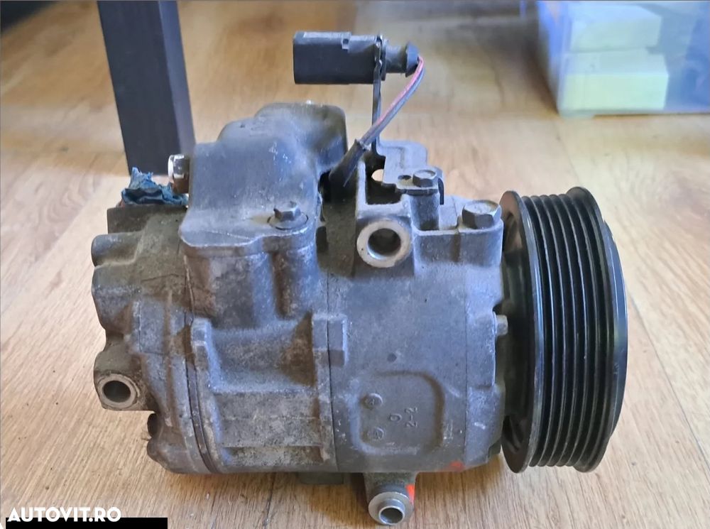 Compresor clima ac aer conditionat climatronic Volkswagen Vw Polo 1.2i Skoda Fabia 2000-2007 1.2i AZQ BME Seat Ibiza 1.2 fsi 1.4 fsi 1.9 tdi Seat Cordoba 1.4i audi A2 cod: 6Q0820803K , 447180-7295 , 6SEU14C ( 6 pk ) - 2