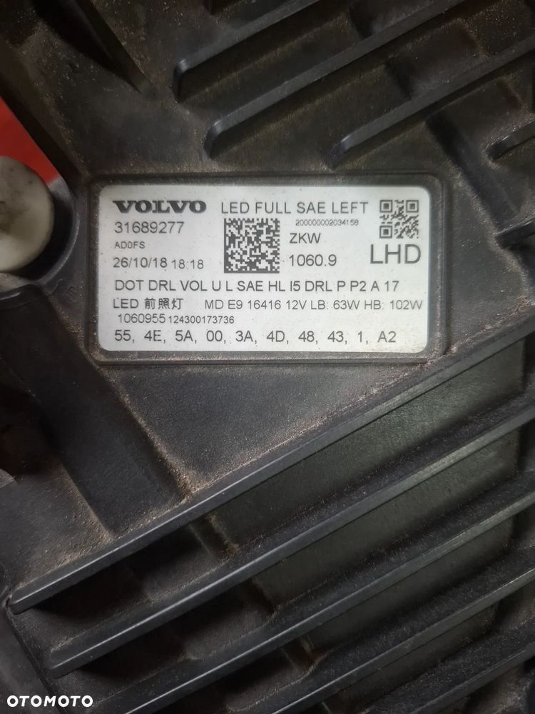 Volvo XC60 II Lampa Lewa Przód Full Led USA 31689277 - 7