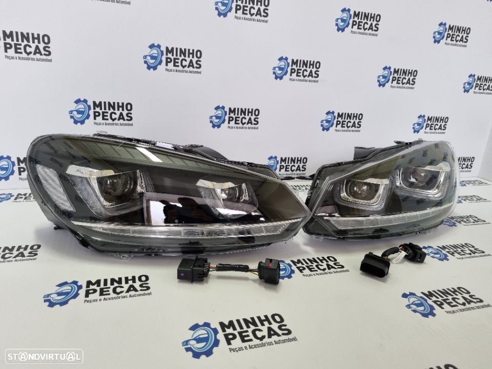 Faróis Golf 6 3D LED DRL U - 3
